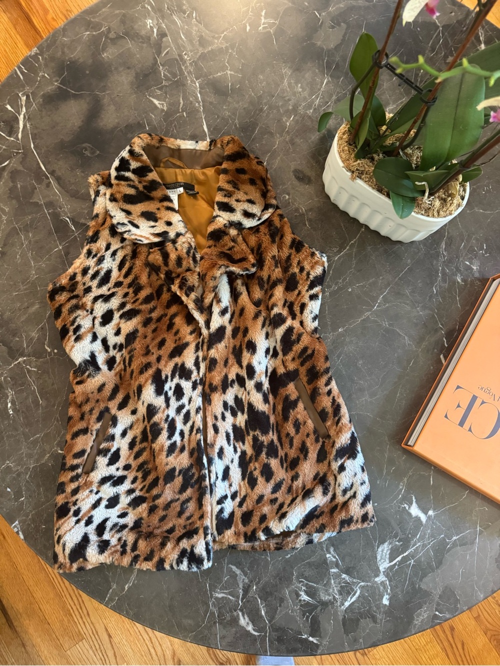 Roberta Cavalli Leopard Print Faux Fur Vest - Brown